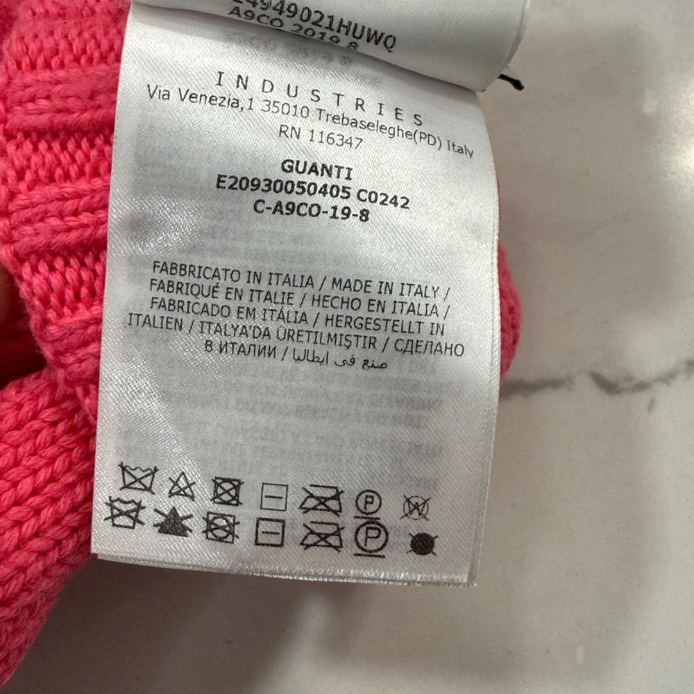 Moncler Pink Faux Fur Mittens